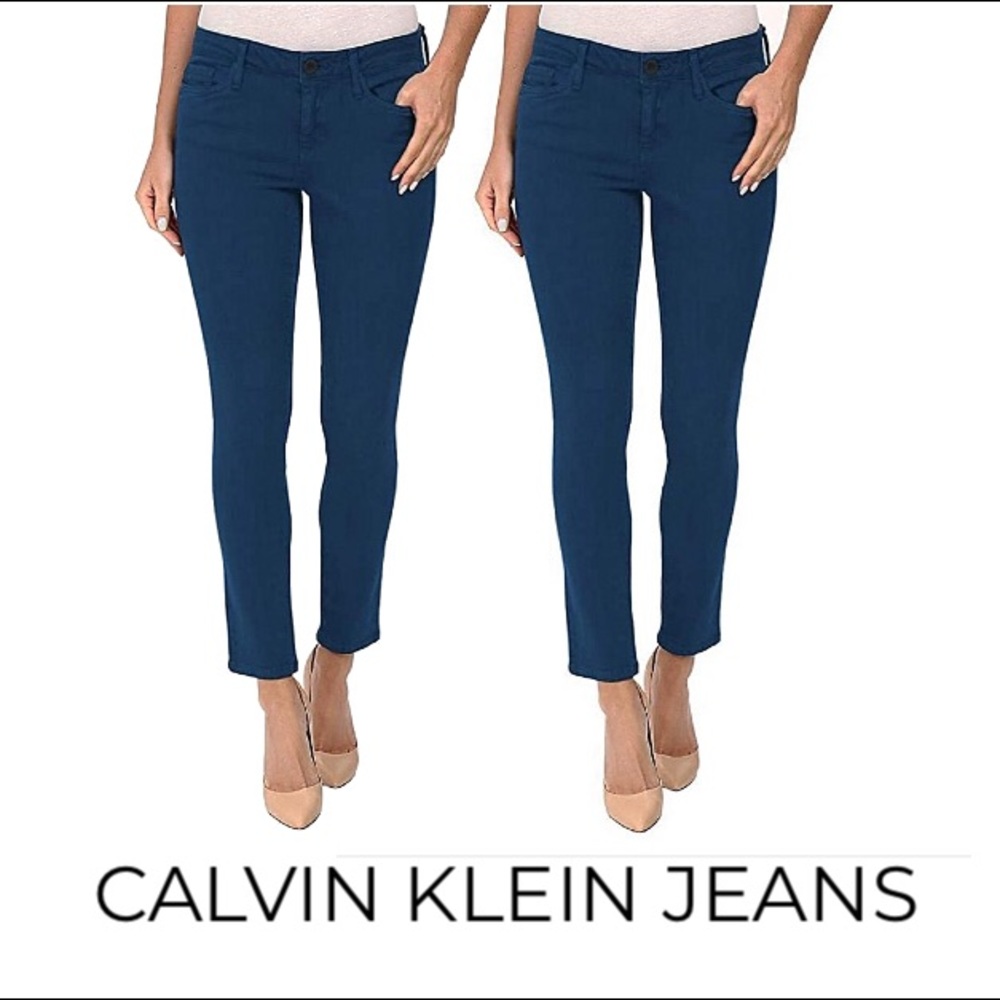 COPY - CALVIN KLEIN Blue Ankle Skinny Jeans Mid-R…